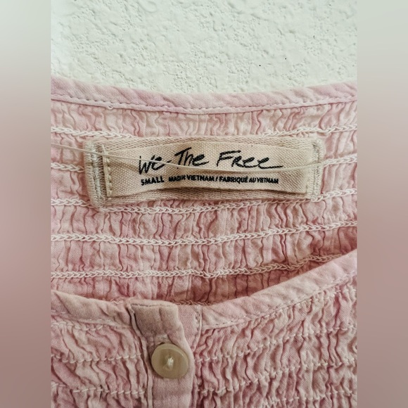 Free People Women's Orange Pink Ombre Smocked Sleeveless Top Size Small - Picture 4 of 8